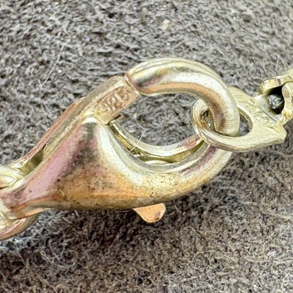 Sterling Silver 925 Child's Size Blue Cube Stone & Silver Tubing Bracelet 5" L - Picture 11 of 15